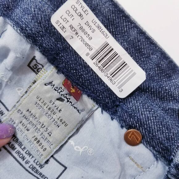 NEW 7 For All Mankind Jeans Studded "A" Pocket" Bootcut Blue Denim - Picture 11 of 12